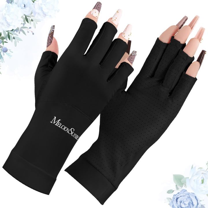 MelodySusie Premium UV Gloves for Nails,Professional UPF 80+ UV